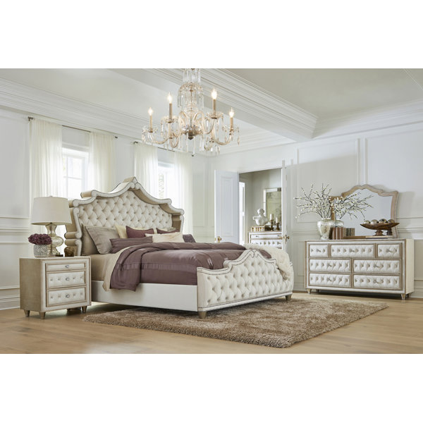 Rosdorf Park Domenick 4 Piece Bedroom Set in Ivory and Camel Wayfair
